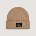 Berretto Calvin Klein Jeans mono logo patch beanie warm Beige - Foto 1
