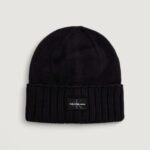 Berretto Calvin Klein Jeans mono logo patch beanie rub Nero - Foto 1