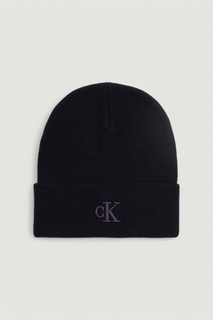 Berretto Calvin Klein Jeans thick embroidery beanie Nero