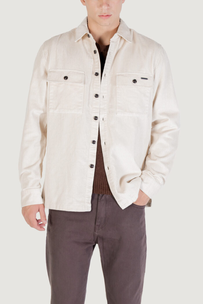 Camicia manica lunga Gianni Lupo overshirt Panna