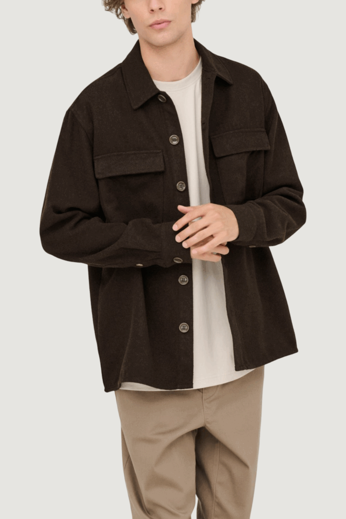 Camicia manica lunga Only & Sons onspaul rlx overshirt Marrone
