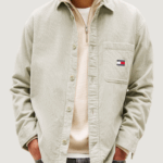 Camicia manica lunga Tommy Hilfiger Jeans tjm brick cord overs Verde - Foto 1