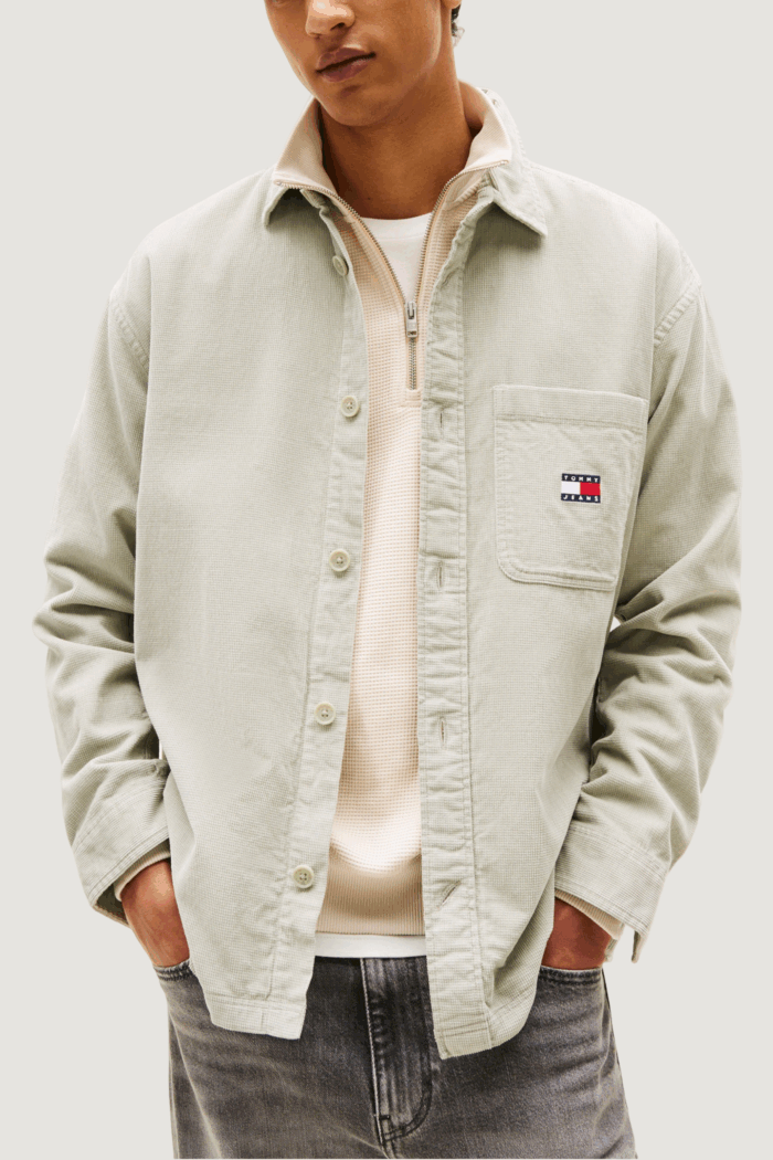 Camicia manica lunga Tommy Hilfiger Jeans tjm brick cord overs Verde