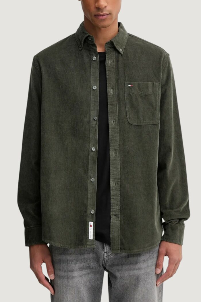 Camicia manica lunga Tommy Hilfiger Jeans tjm reg baby cord sh Verde