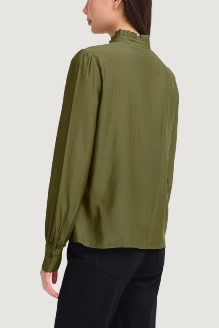 Camicia manica lunga ICHI ihkarlani sh Verde Oliva