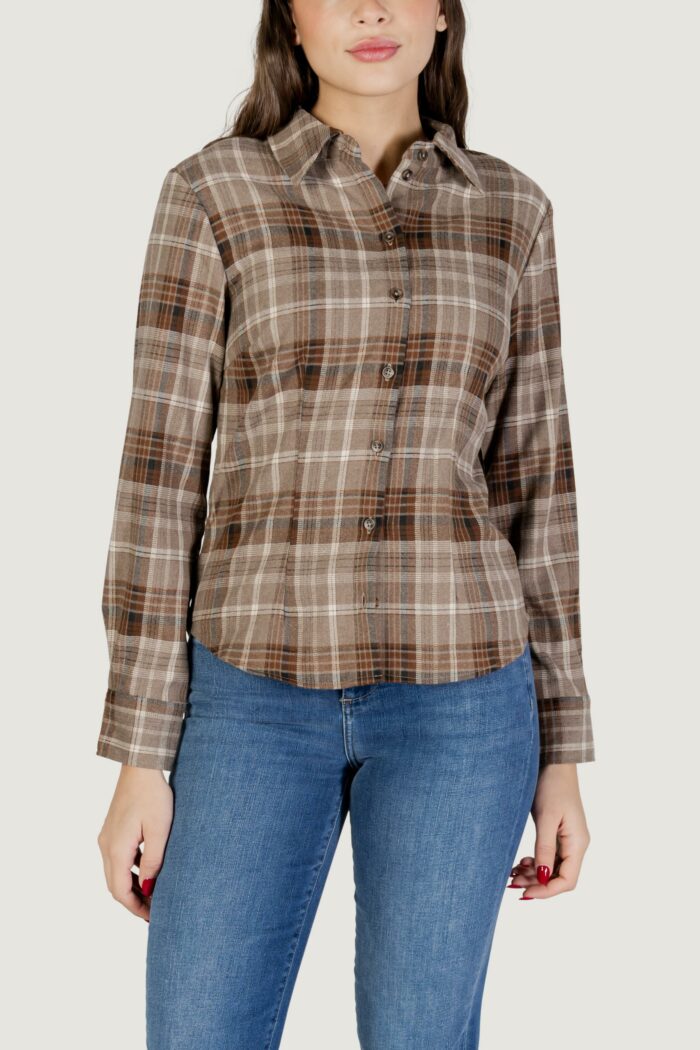 Camicia manica lunga Jacqueline de Yong jdymaddie l/s fitted check shirt wvn Beige scuro
