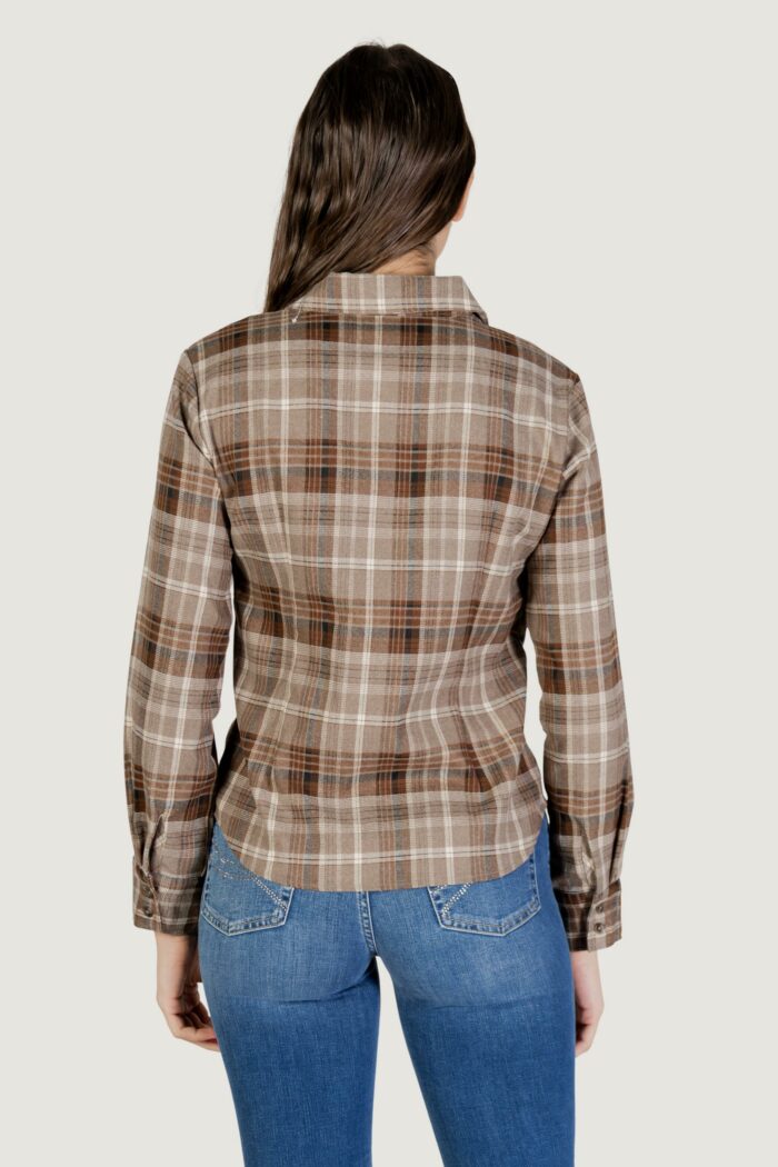 Camicia manica lunga Jacqueline de Yong jdymaddie l/s fitted check shirt wvn Beige scuro