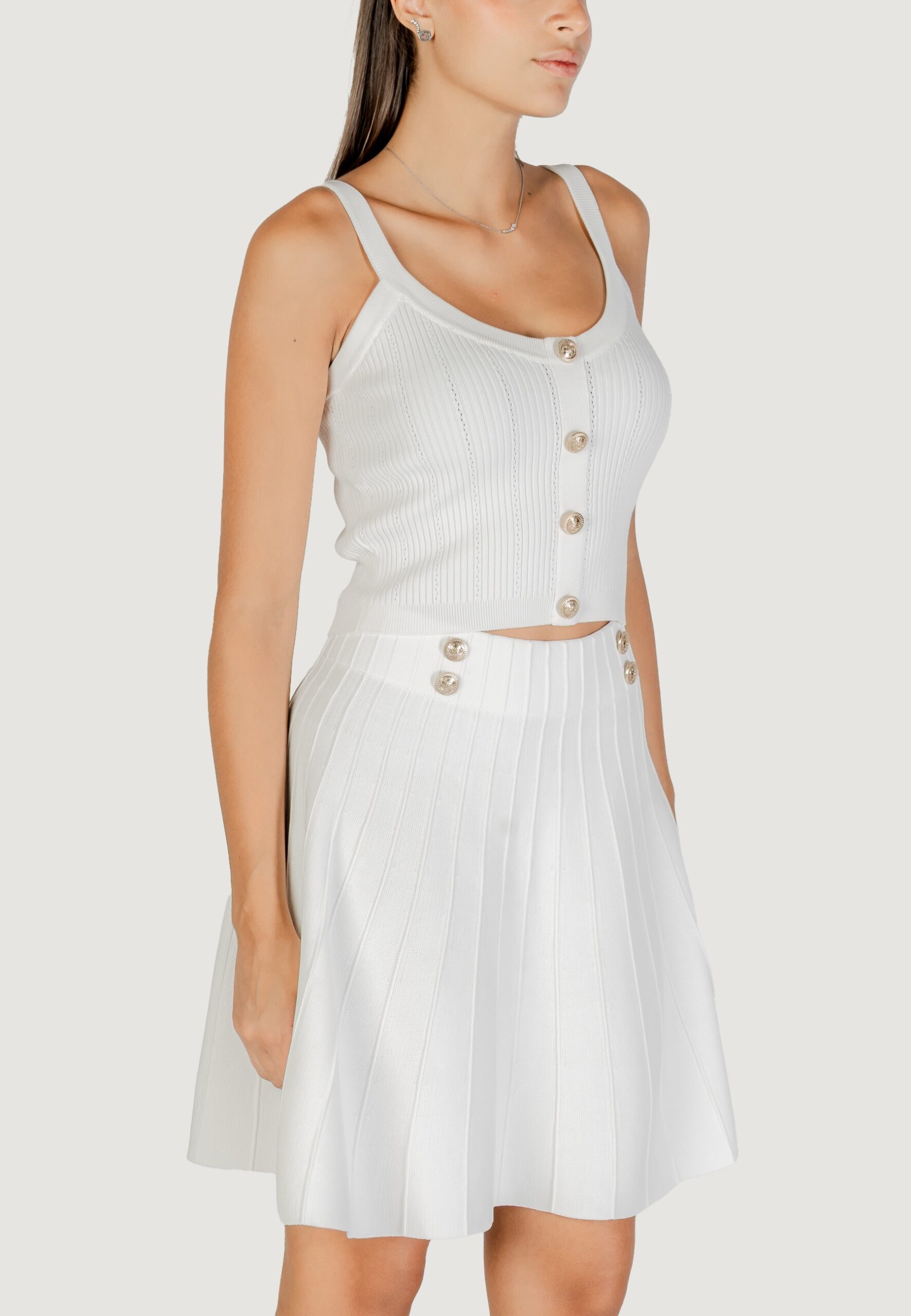 Canotta Guess sl emmie tank top swtr Panna - Foto 4