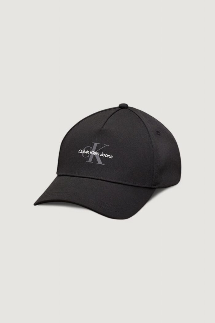 Cappello con visiera Calvin Klein Jeans monologo print cap warm Nero