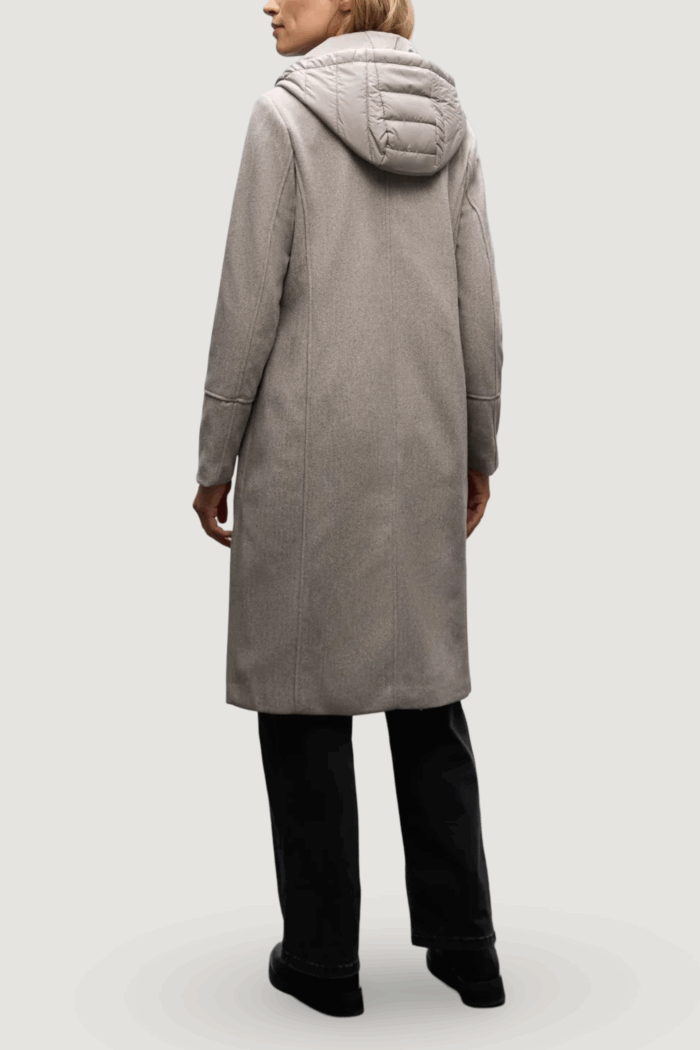 Cappotto Street One long revers coat w. removablepadded insert Taupe