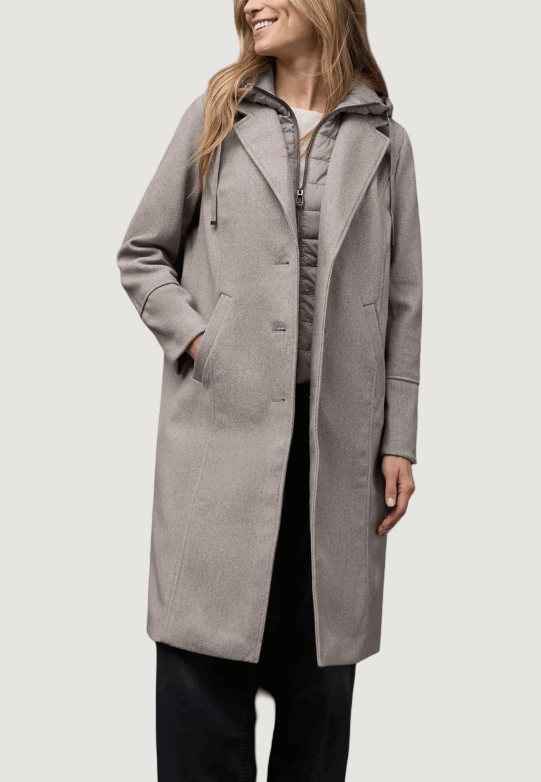 Cappotto Street One long revers coat w. removablepadded insert Taupe - Foto 3
