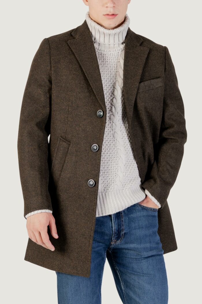 Cappotto Gianni Lupo monopetto Verde Scuro