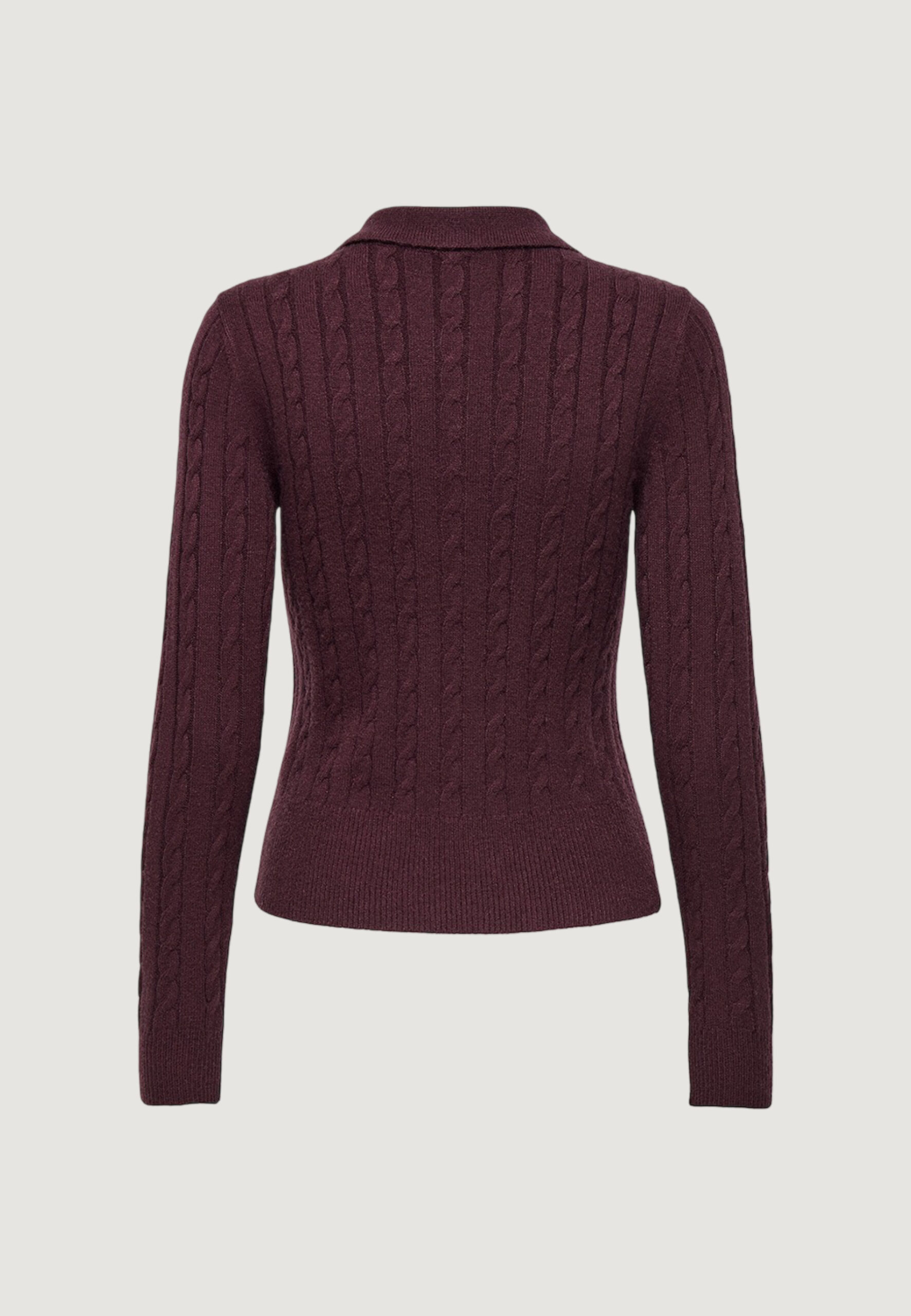 Cardigan Only katia ls cable zip polo cardig cc knt Bordeaux - Foto 2