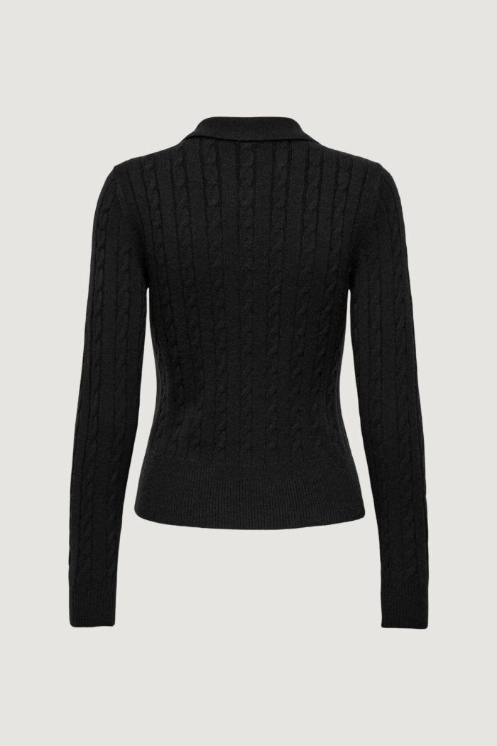 Cardigan Only katia ls cable zip polo cardig cc knt Nero