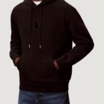 Felpa con cappuccio Calvin Klein Jeans 350gsm fleece gift g Nero - Foto 1