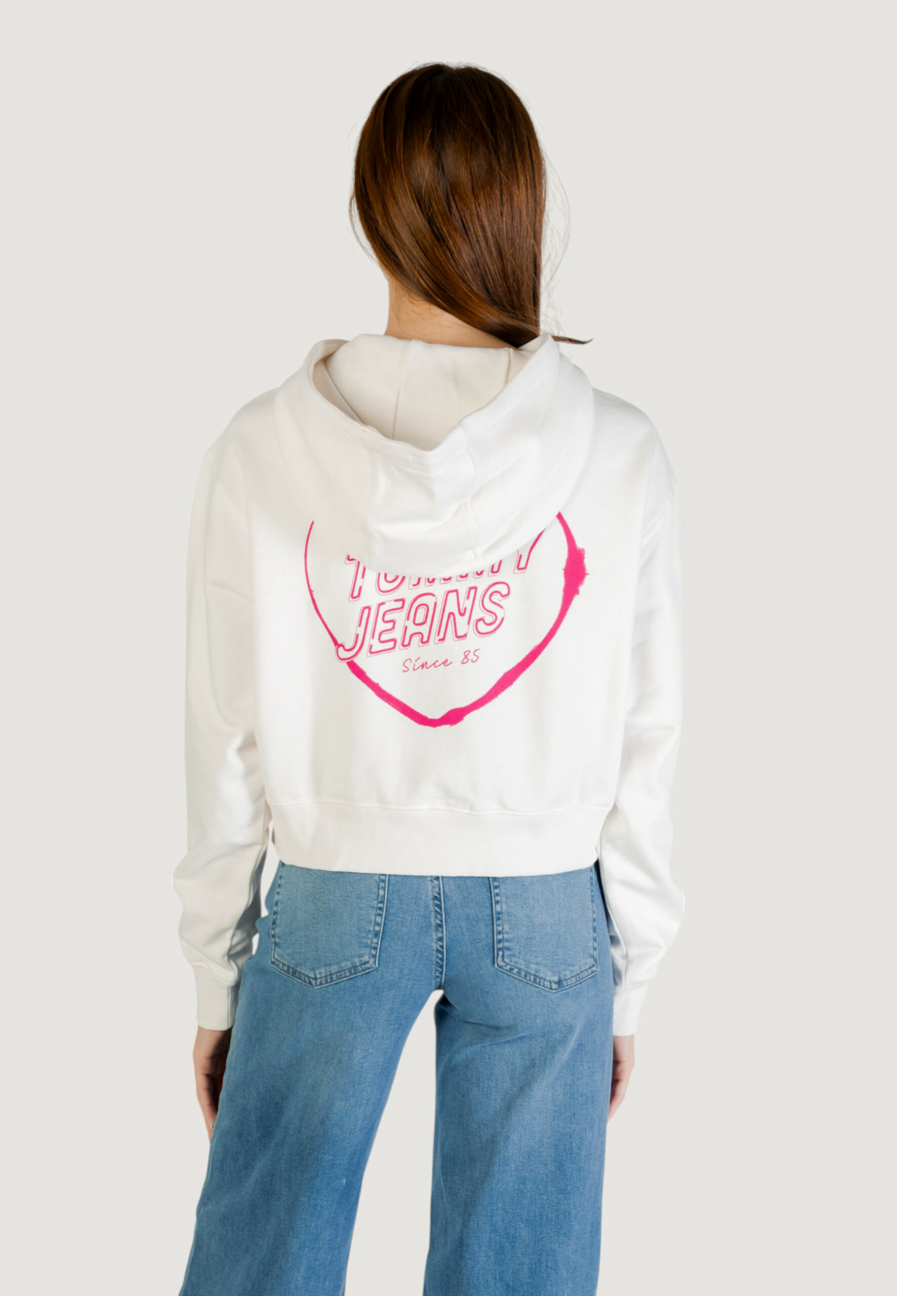 Felpa con cappuccio Tommy Hilfiger Jeans tjw rlx crp heart ho Panna - Foto 4