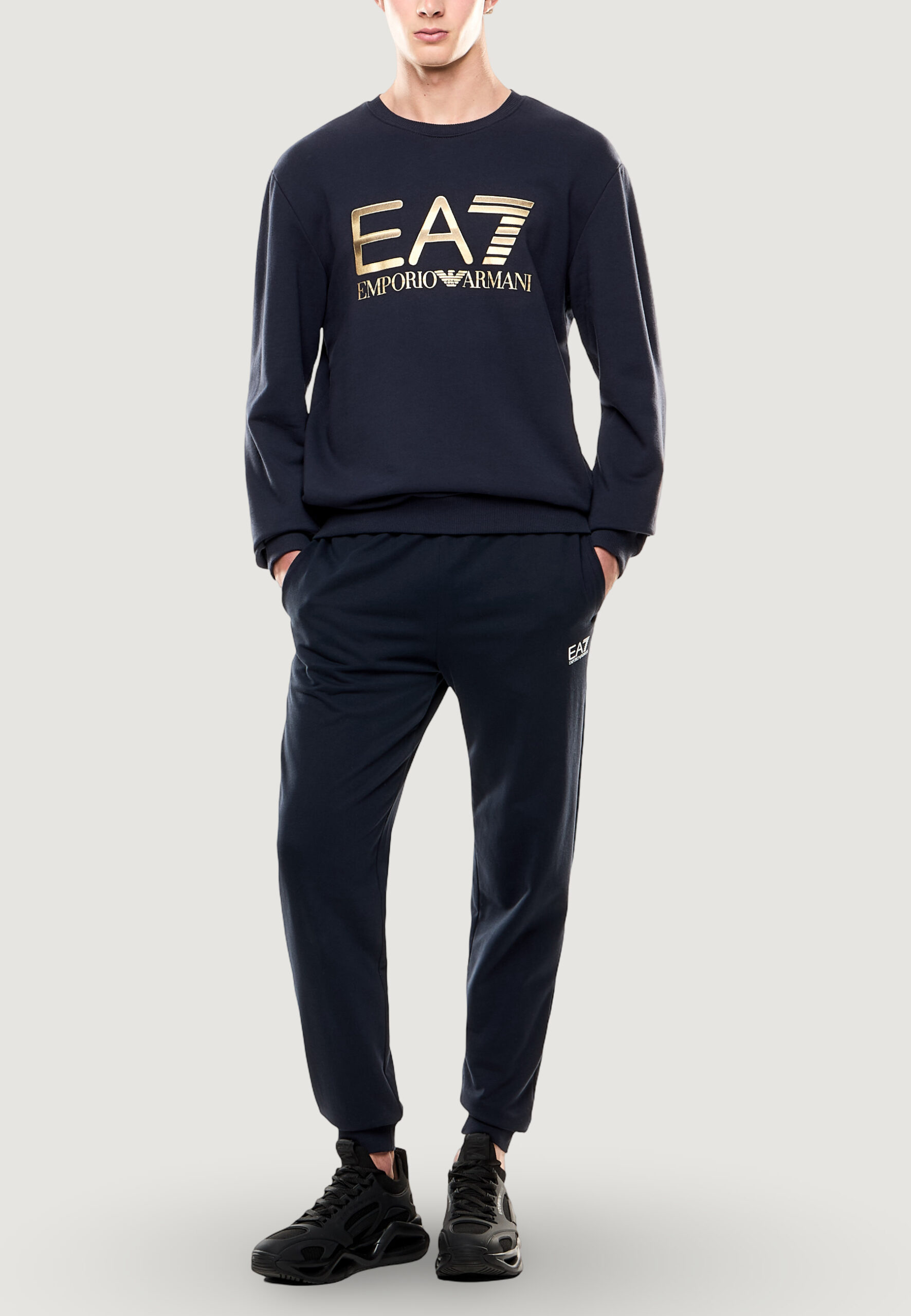 Felpa senza cappuccio EA7 Blu - Foto 3