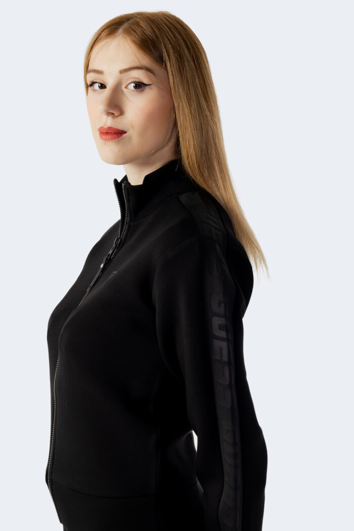Felpa senza cappuccio Guess Active new allie scuba zip Nero