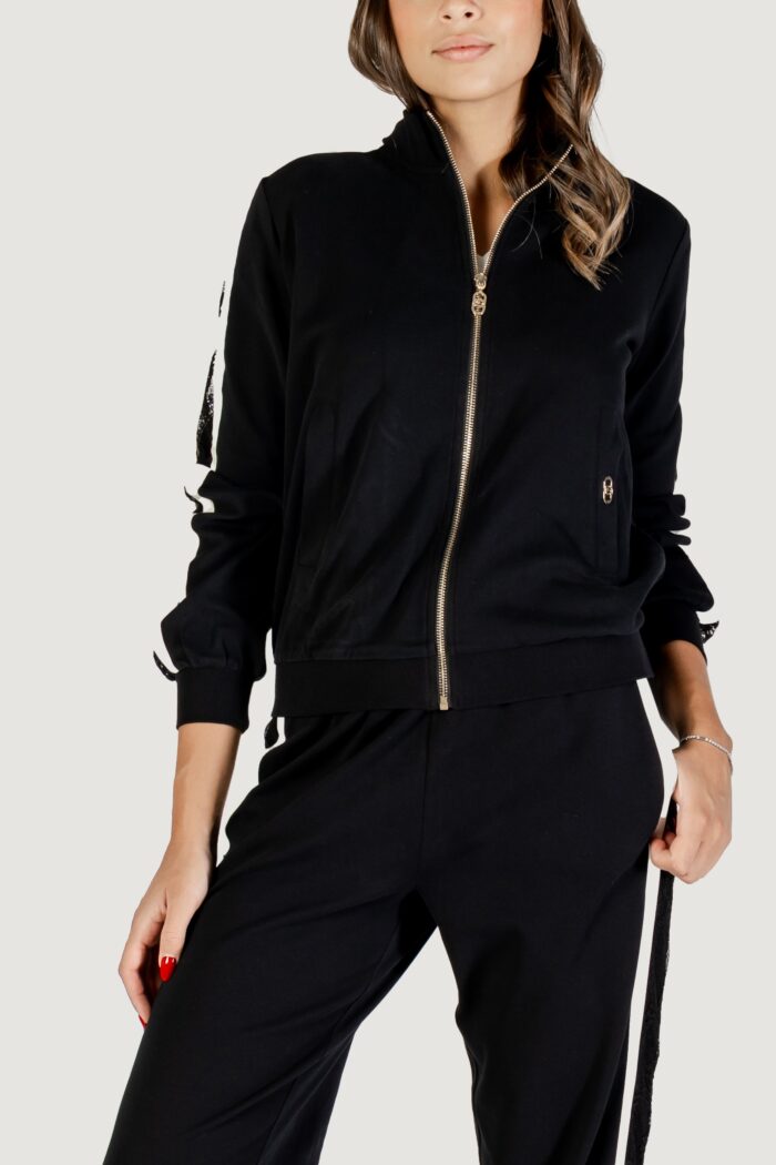 Felpa senza cappuccio Liu-Jo felpa aperta Nero – Bianco