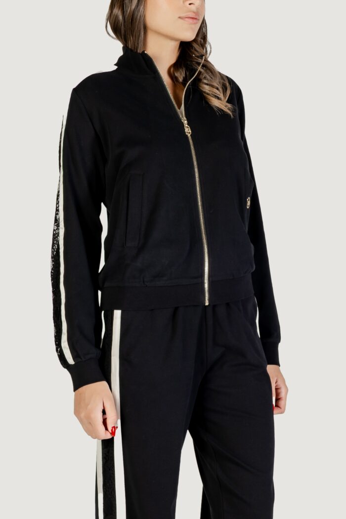 Felpa senza cappuccio Liu-Jo felpa aperta Nero – Bianco