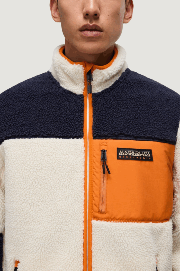 Felpa senza cappuccio Napapijri yupik fz 3 Arancione