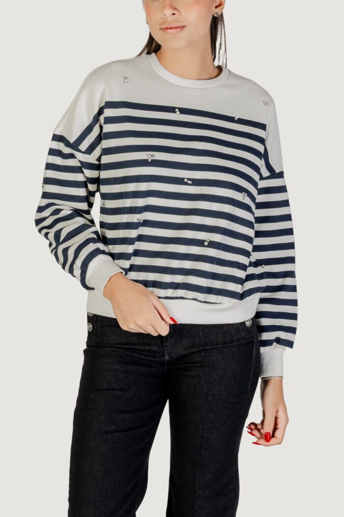 Felpa senza cappuccio Only onladele l/s o-neck stripe swt Blu