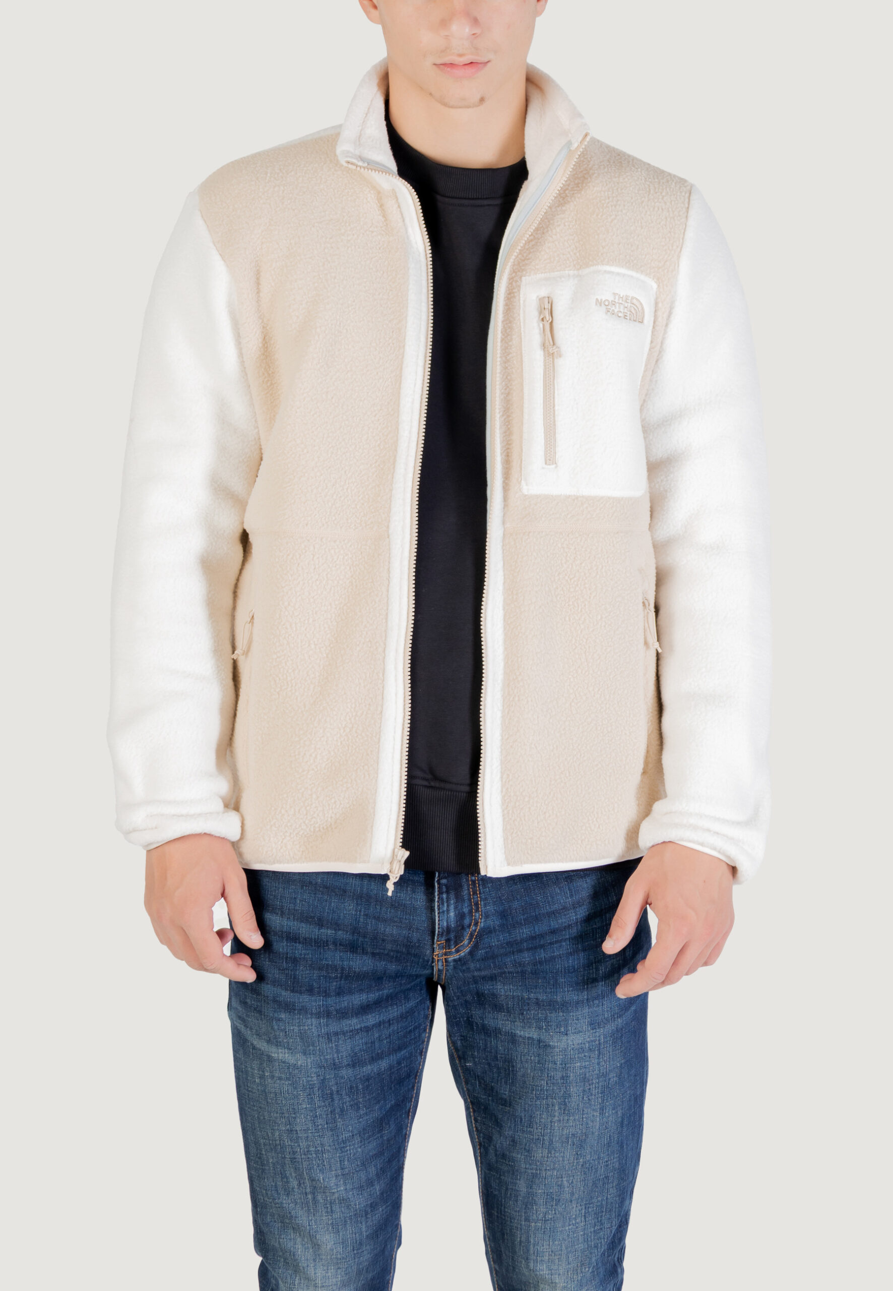 Felpa senza cappuccio THE NORTH FACE m yumiori full zip Beige - Bianco - Foto 1