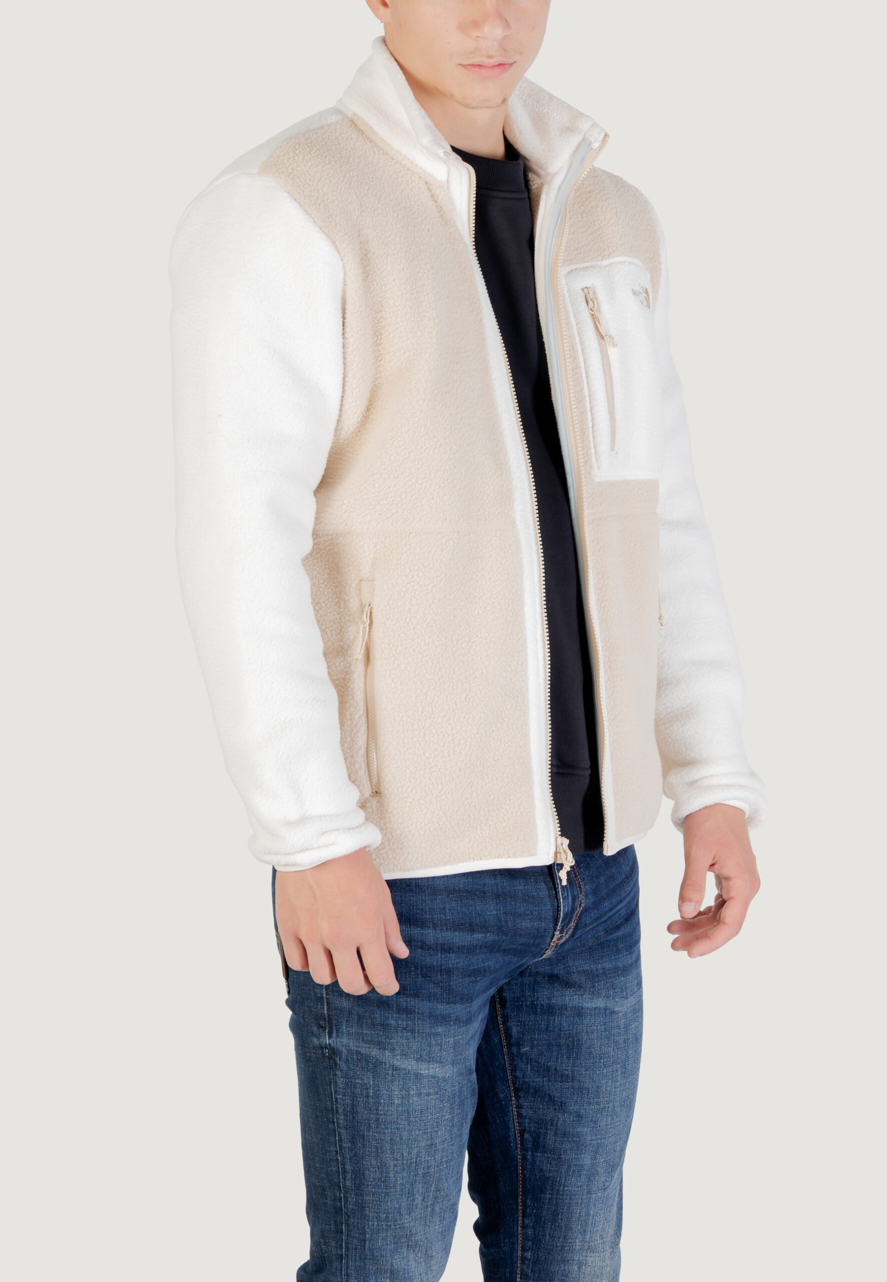 Felpa senza cappuccio THE NORTH FACE m yumiori full zip Beige - Bianco - Foto 3