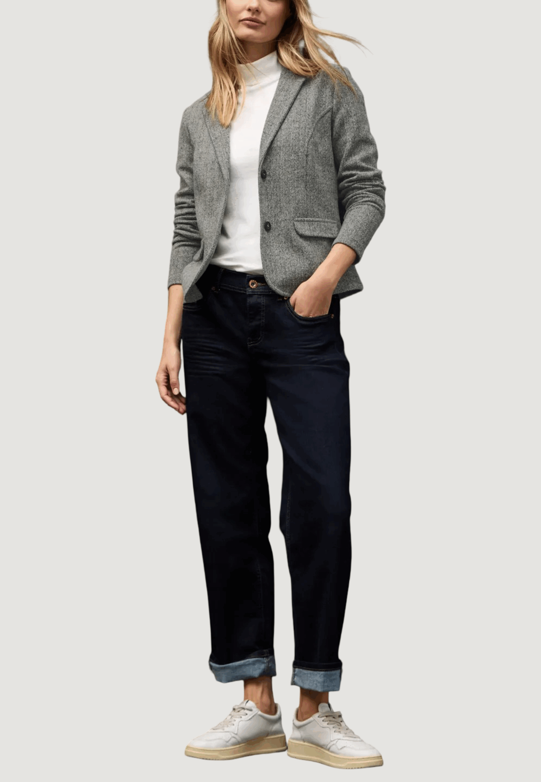 Giacca da completo Street One qr basic blazer Nero - Grigio - Foto 2