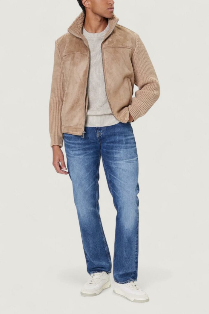 Giacchetto Guess ls mn suede mix river jacket Beige