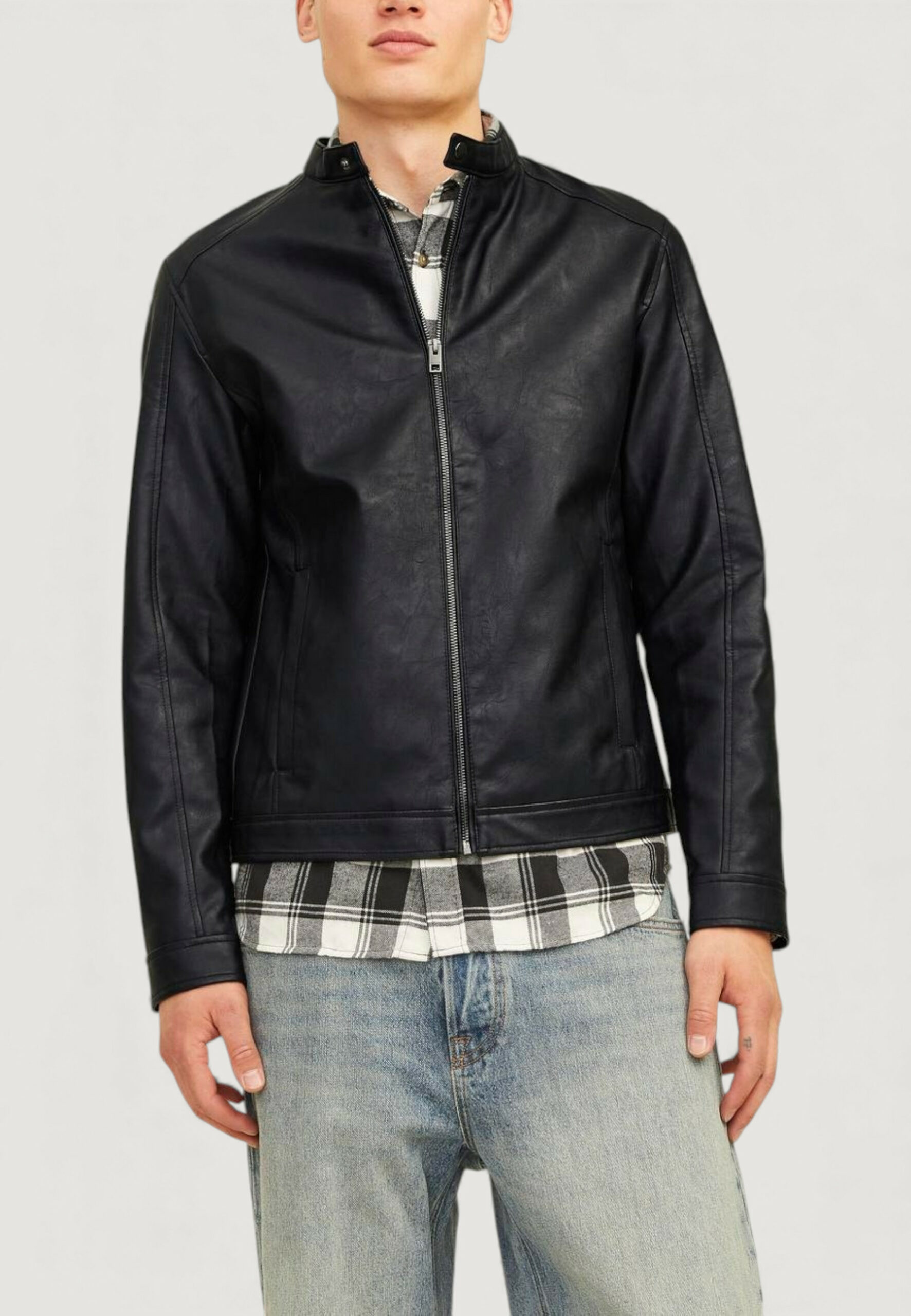 Giacchetto Jack Jones jjedylan clean pu jacket noos Nero - Foto 4