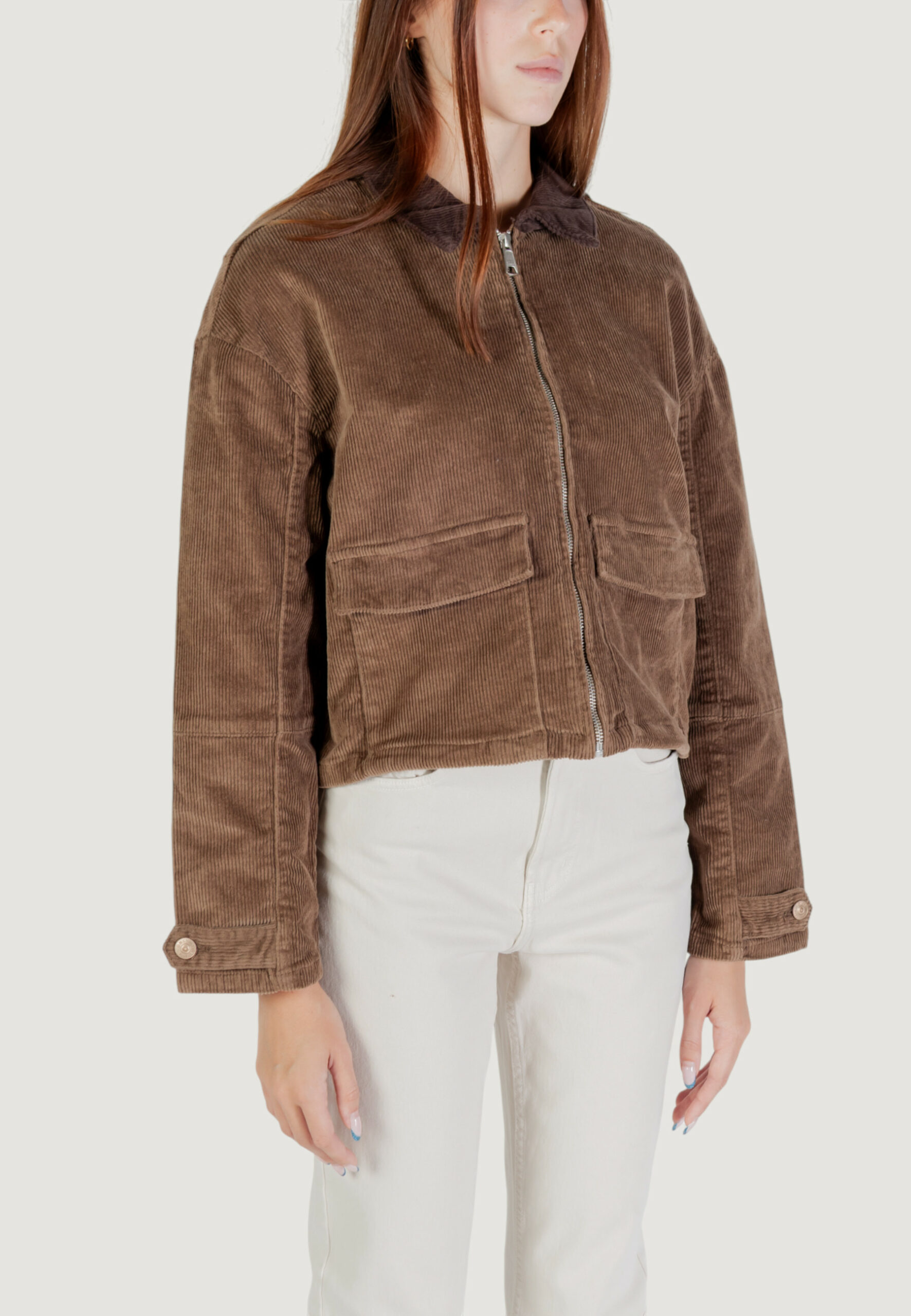 Giacchetto Only onlglobal l/s cord jacket cc pnt Marrone - Foto 3