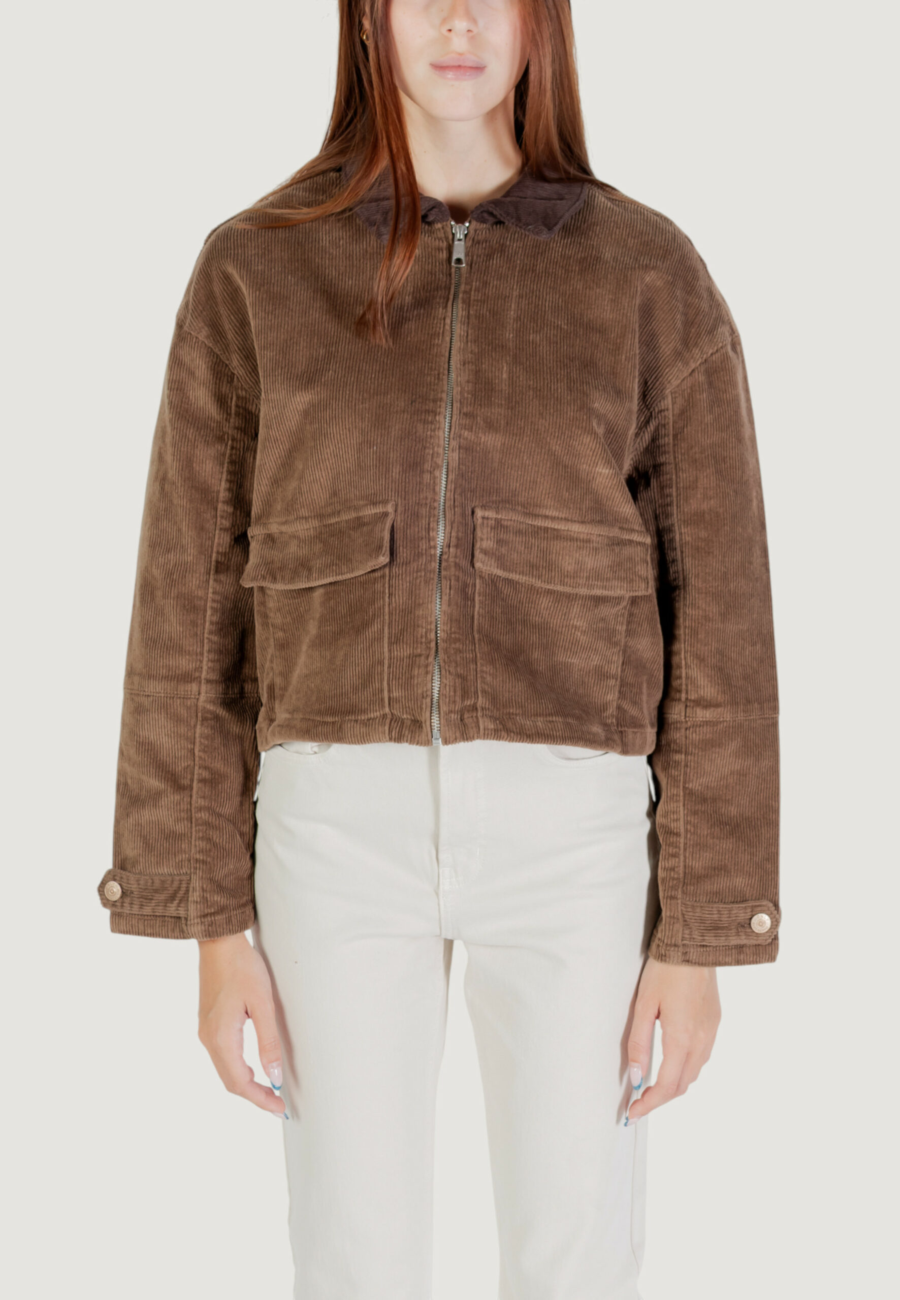 Giacchetto Only onlglobal l/s cord jacket cc pnt Marrone - Foto 5