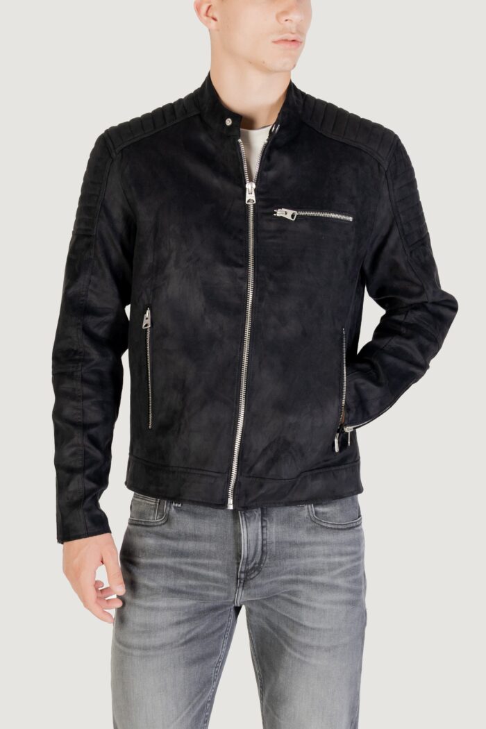 Giacchetto Only & Sons onsgus faux suede racer jacket otw noo Nero