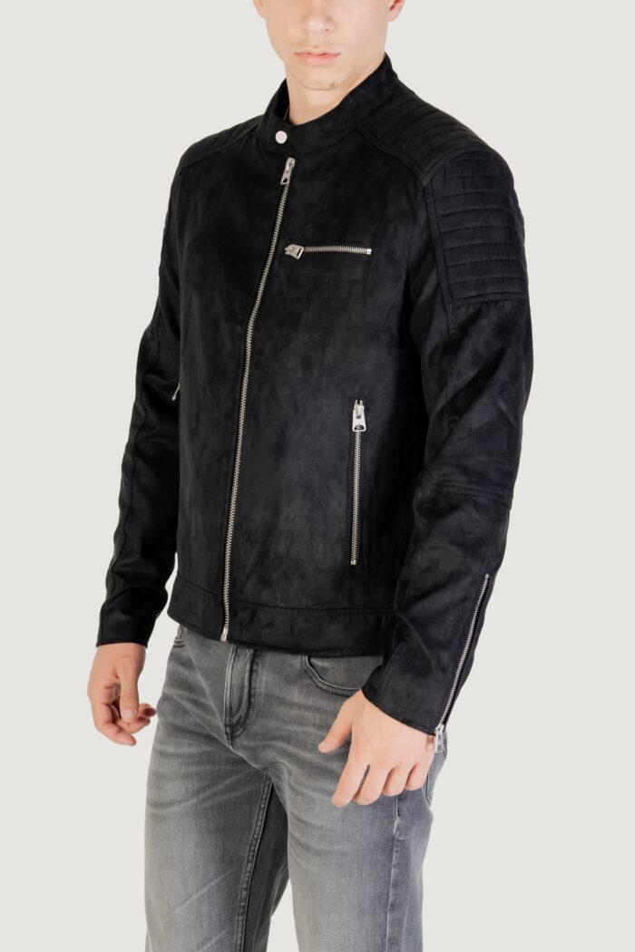 Giacchetto Only & Sons onsgus faux suede racer jacket otw noo Nero