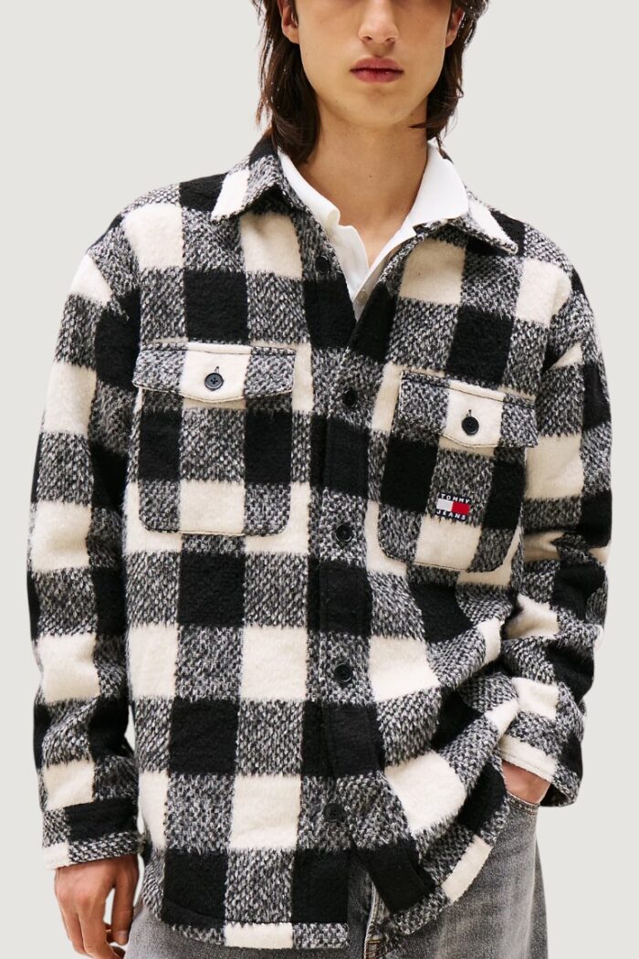 Giacchetto Tommy Hilfiger Jeans tjm check overshirt Nero