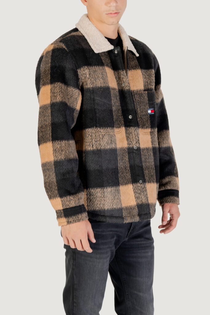 Giacchetto Tommy Hilfiger Jeans tjm check teddy over Nero