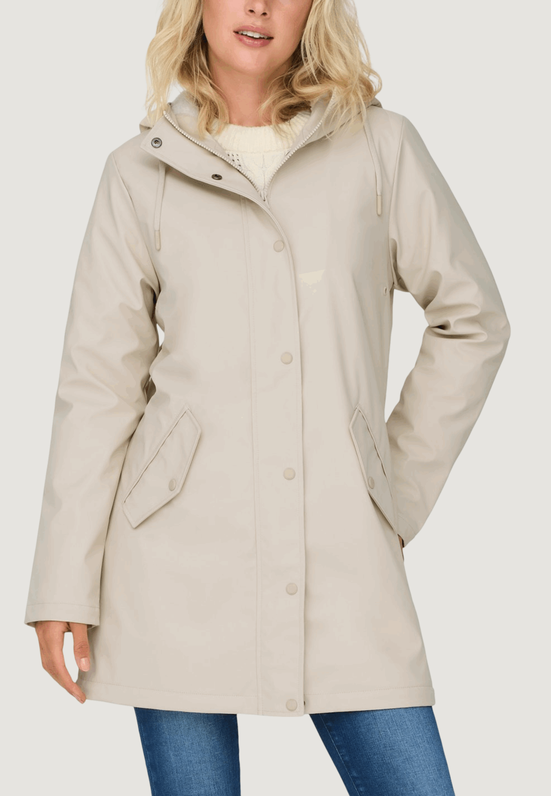 Giubbotto Only onlsally raincoat otw noos Beige chiaro - Foto 4