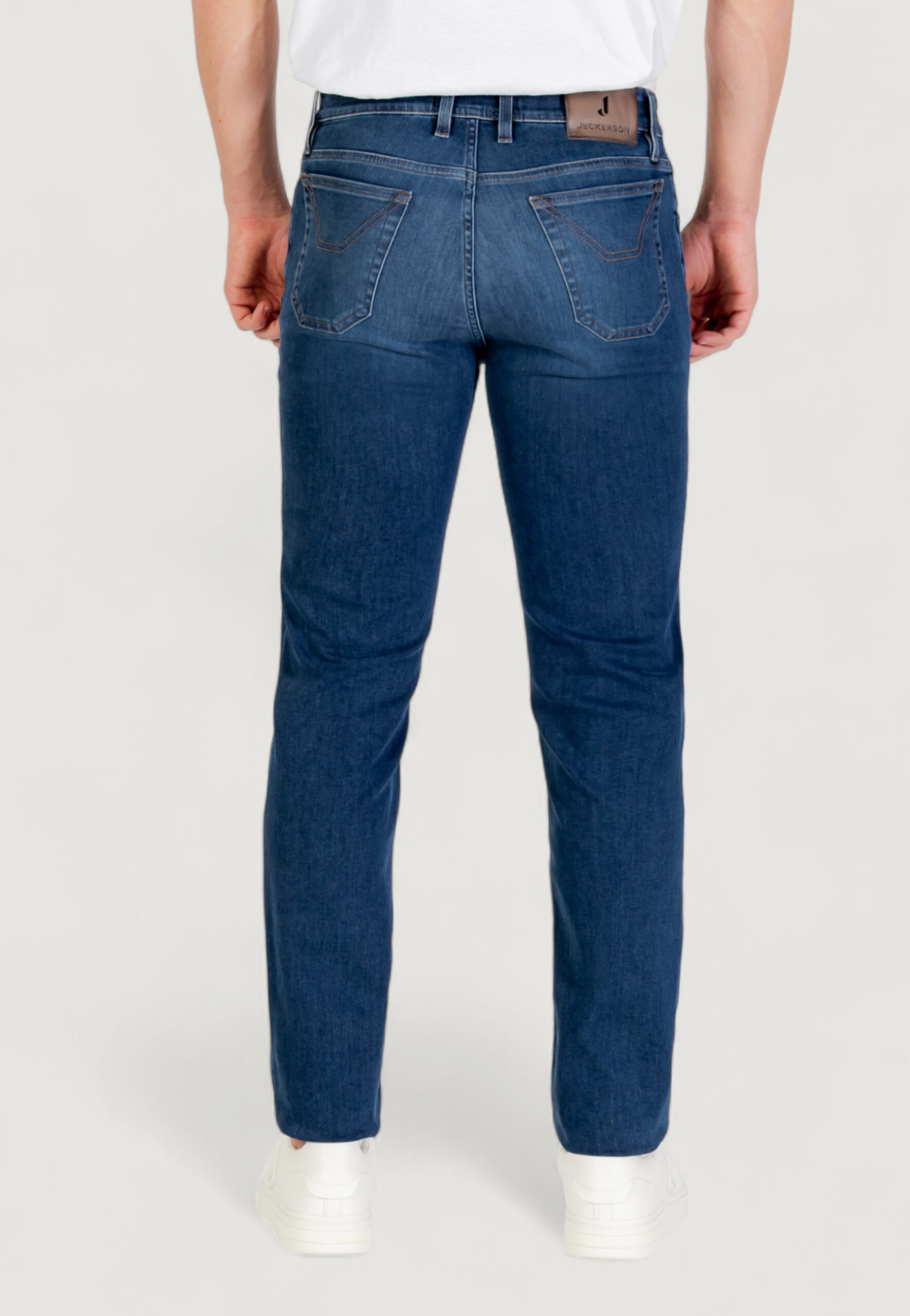 Jeans slim Jeckerson john 5 tasche toppa Blue Denim Scuro - Foto 3