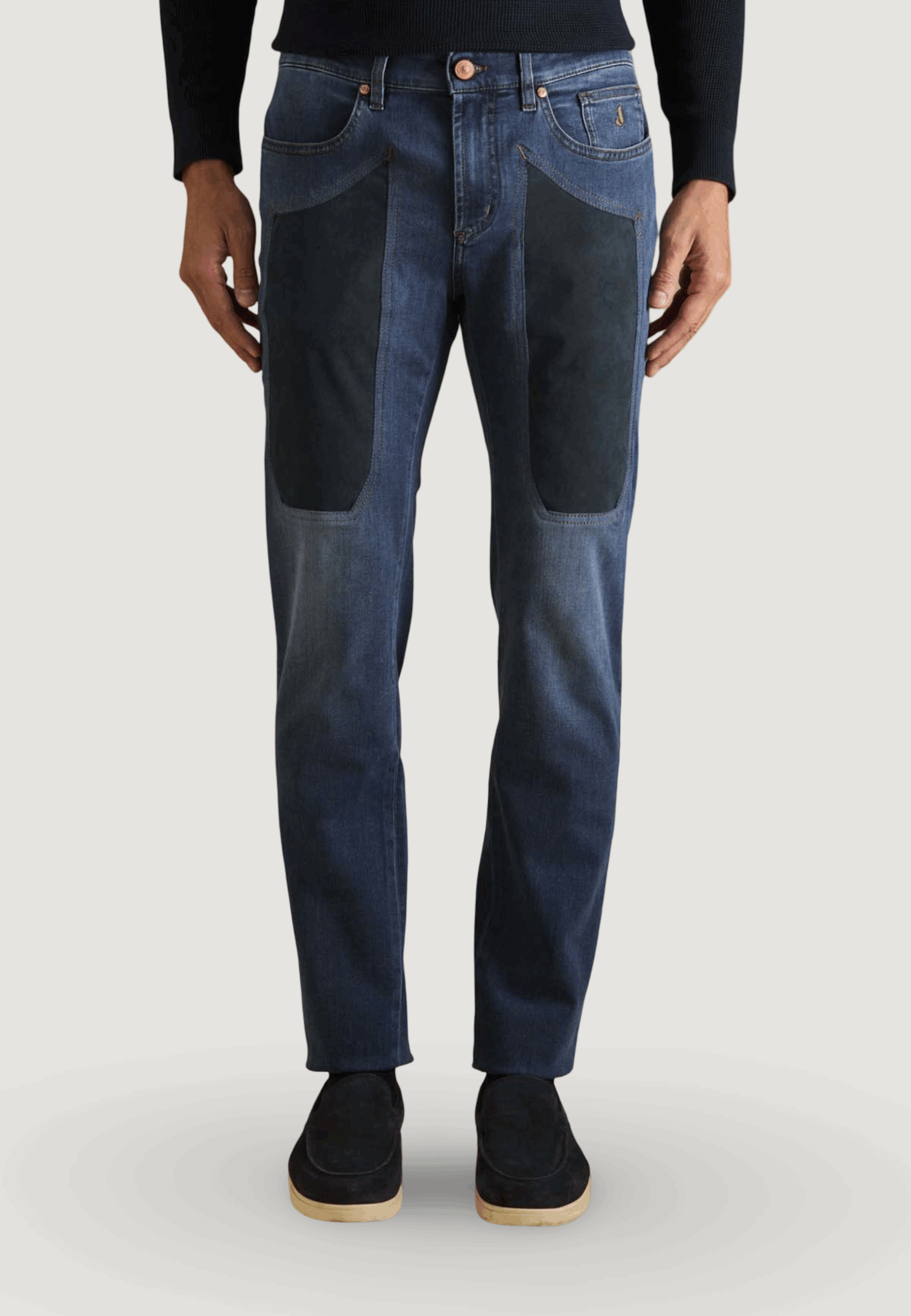 Jeans slim Jeckerson john 5 tasche toppa Blue Denim Scuro - Foto 1