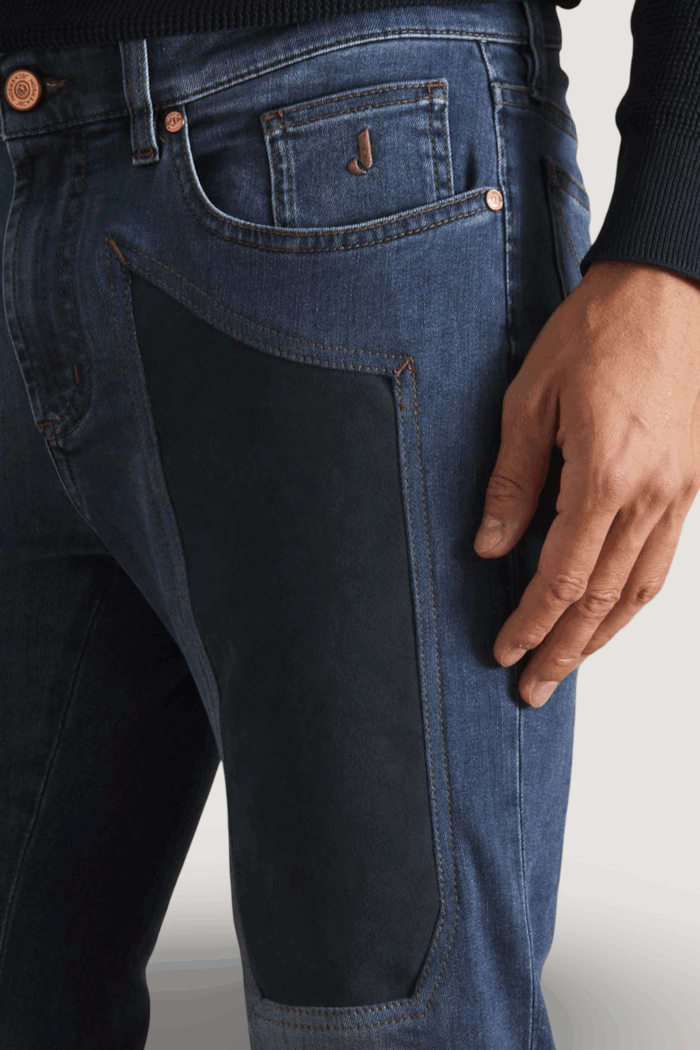 Jeans slim Jeckerson john 5 tasche toppa Blue Denim Scuro