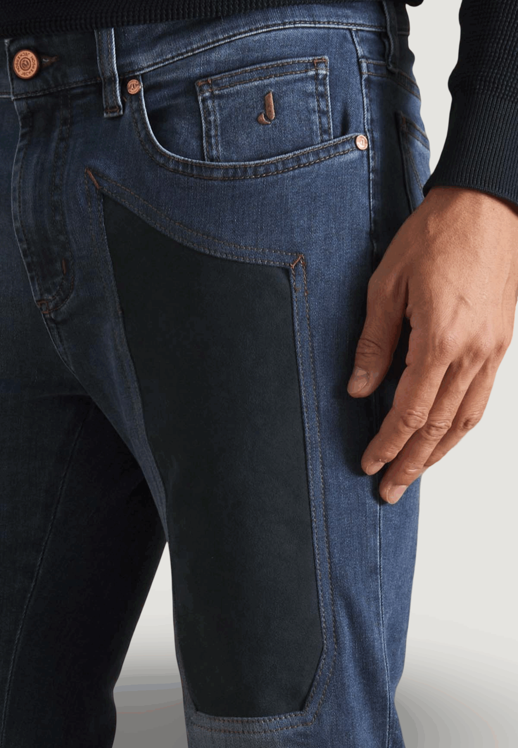 Jeans slim Jeckerson john 5 tasche toppa Blue Denim Scuro - Foto 2