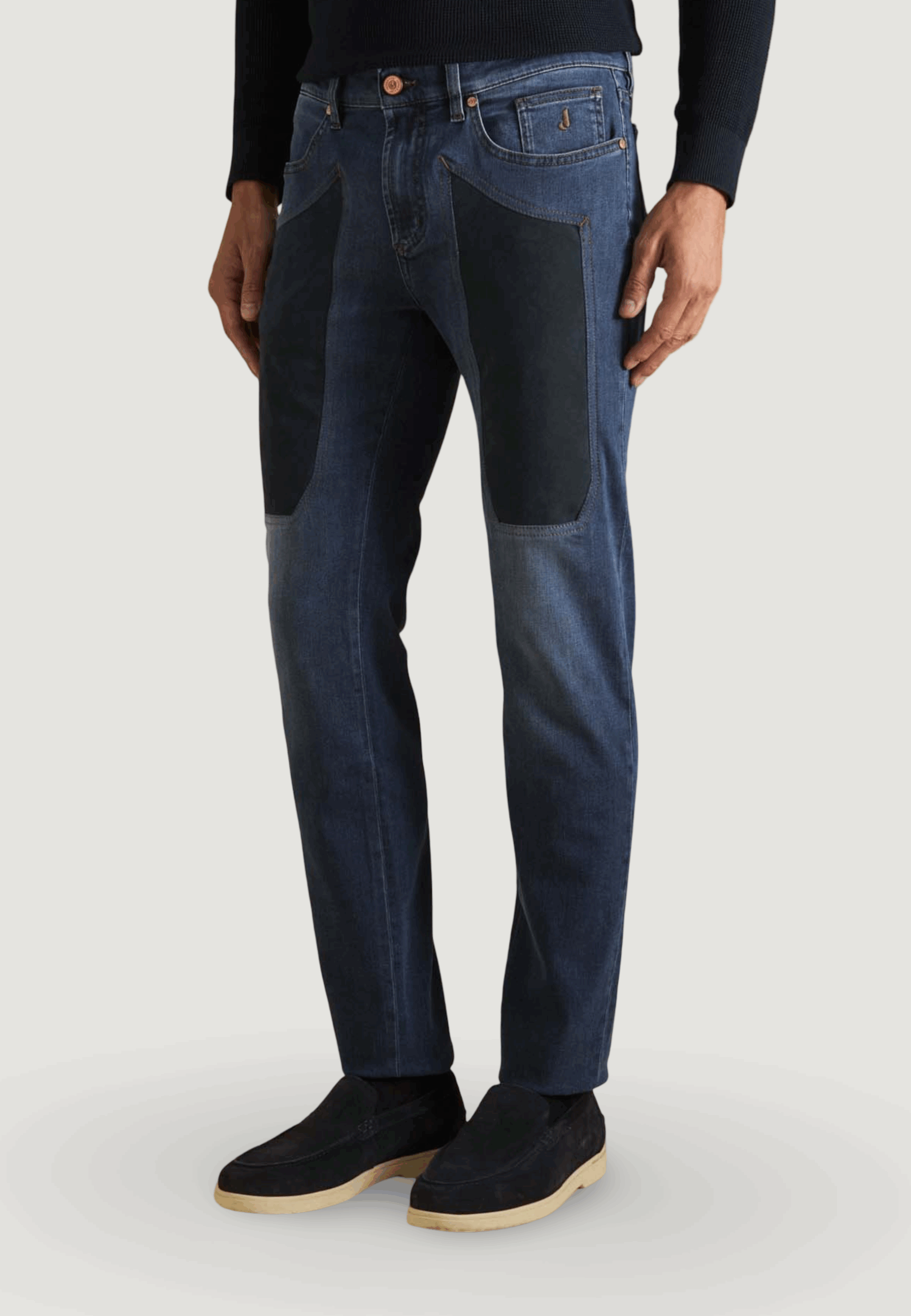 Jeans slim Jeckerson john 5 tasche toppa Blue Denim Scuro - Foto 3