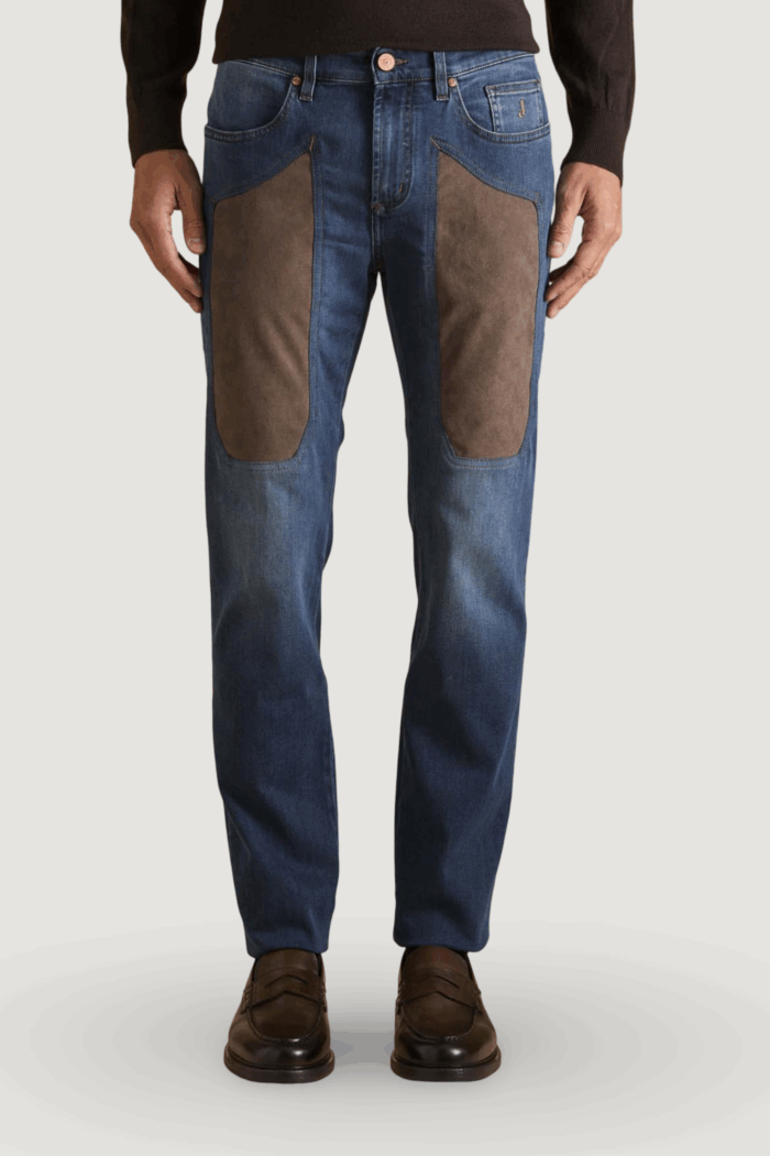 Jeans slim Jeckerson john 5 tasche toppa Denim scuro