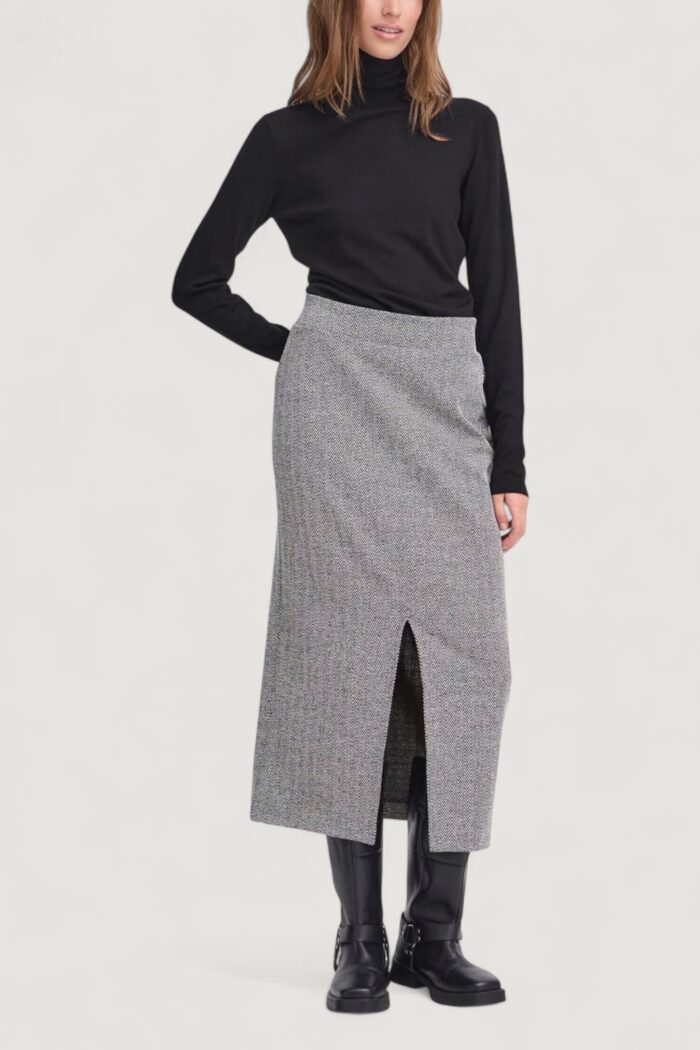 Longuette ICHI ihkate jacquard long sk Black-White