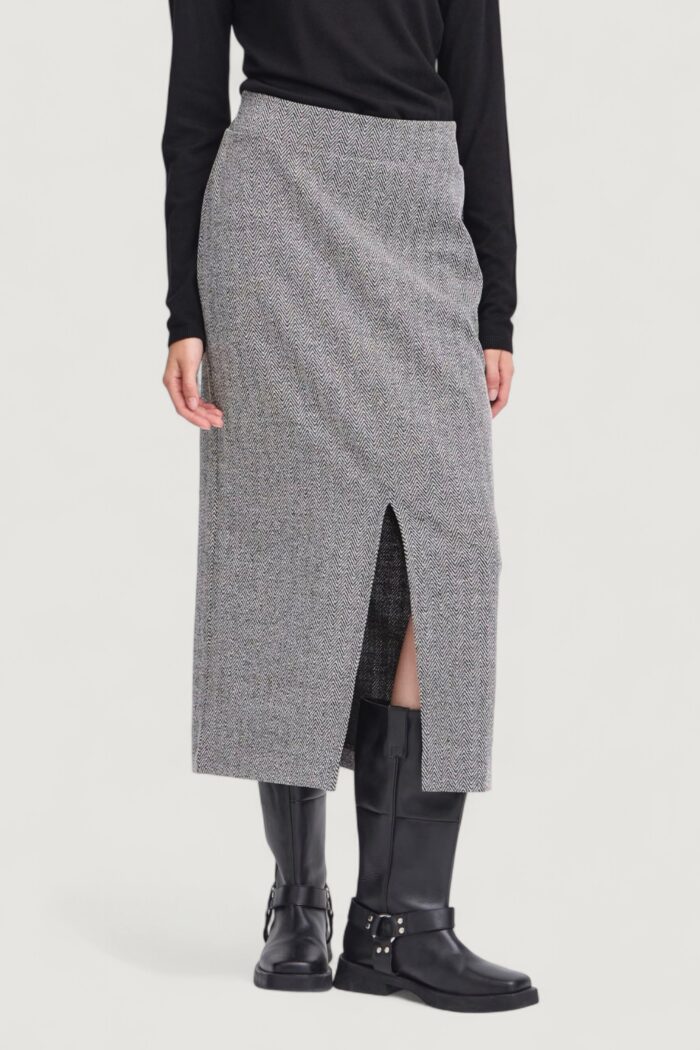 Longuette ICHI ihkate jacquard long sk Black-White