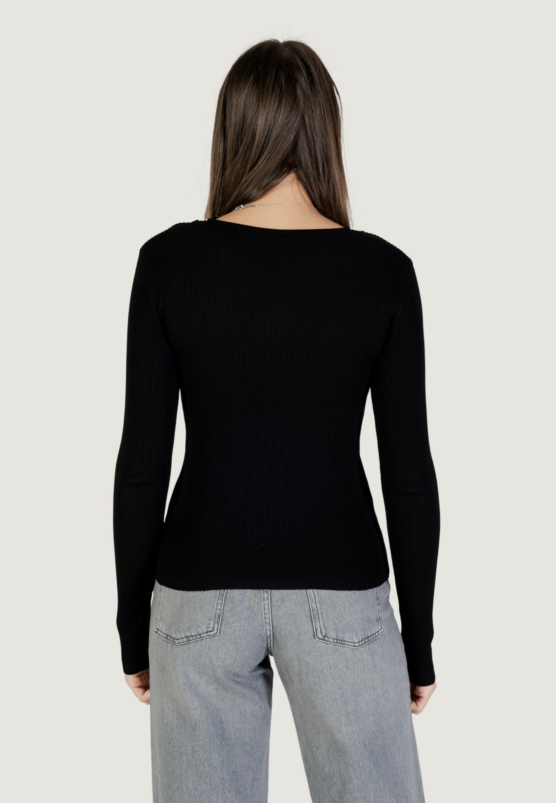 Maglia Only onlemma ls bling o-neck knt Nero - Foto 4