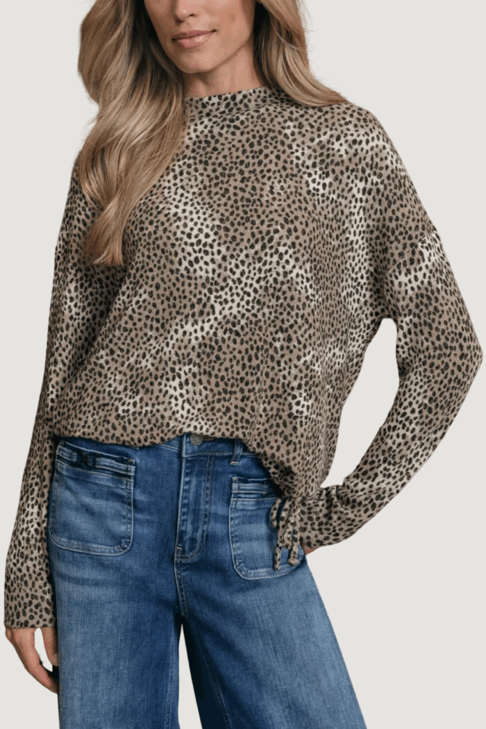 Maglia Street One ltd qr printed soft turtle neck shirt Beige – Nero