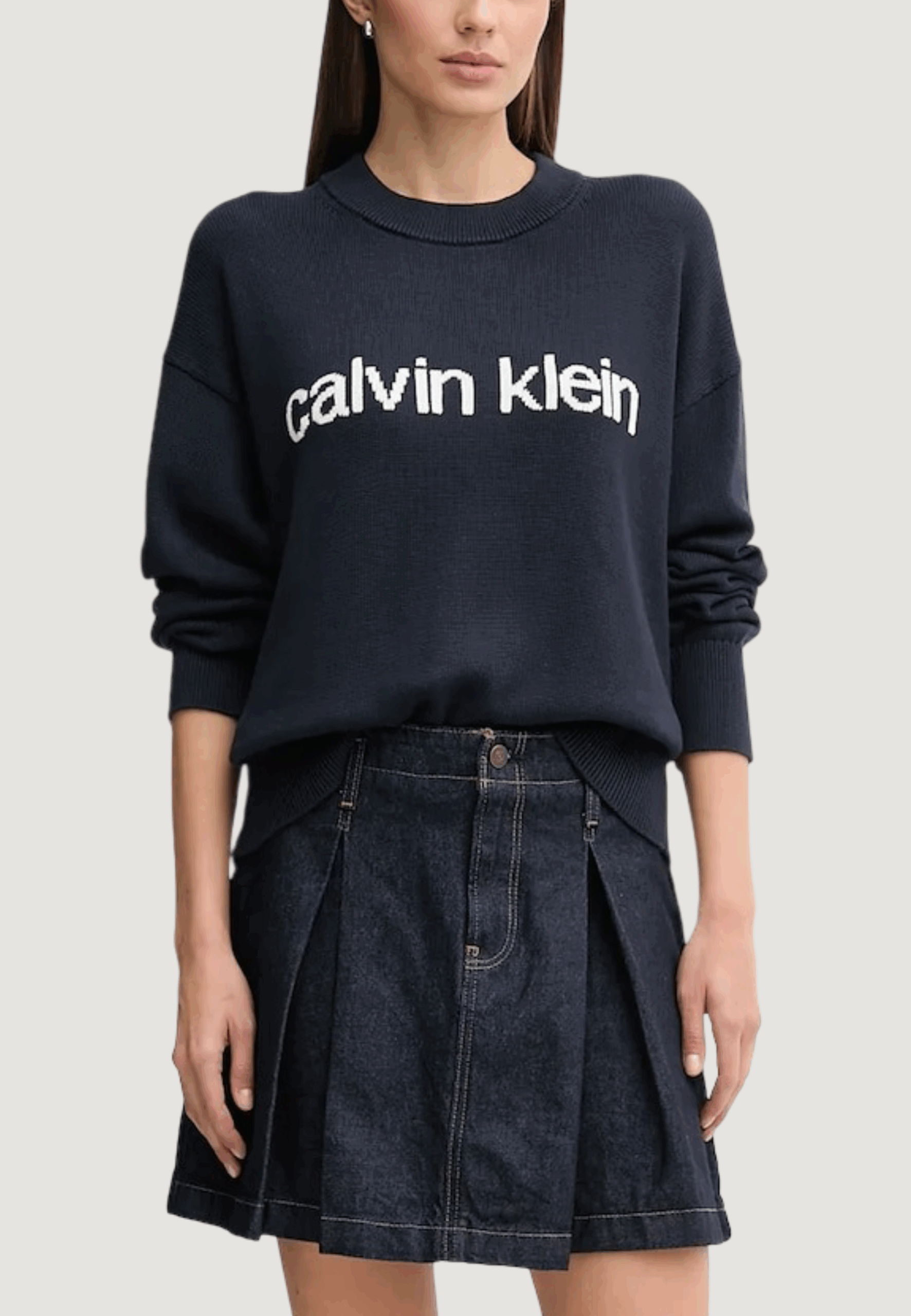 Maglione Calvin Klein Jeans cotton graphic pullo Blue scuro - Foto 1