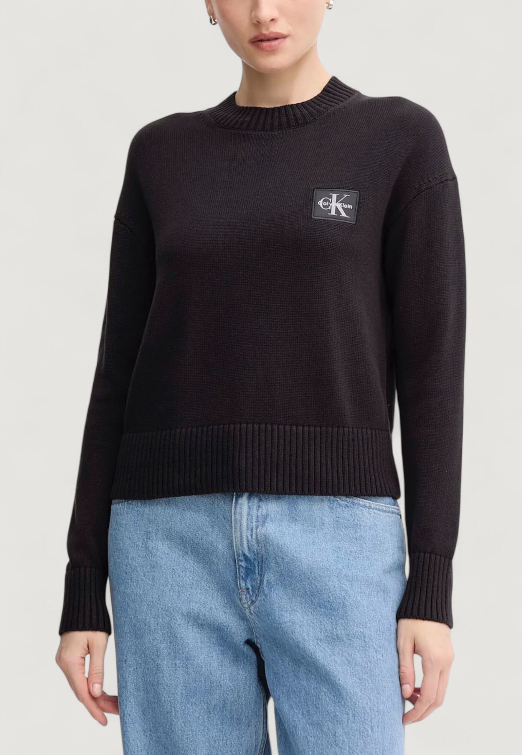 Maglione Calvin Klein Jeans ck embro badge sweat Nero - Foto 1